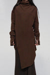 Marc le bihan 4 sewing high -neck sweater 1742 tabac tobacco leaf color